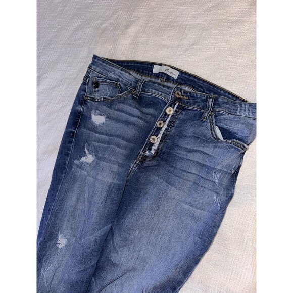 KANCAN Women’s ' Size 31 (15) DISTRESSED JEANS Button Fly - Picture 4 of 5